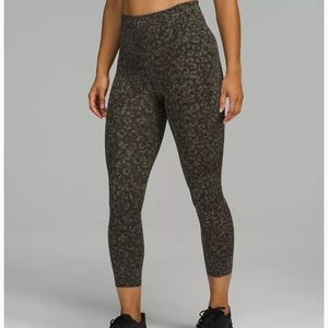Lululemon green cheetah like design.
